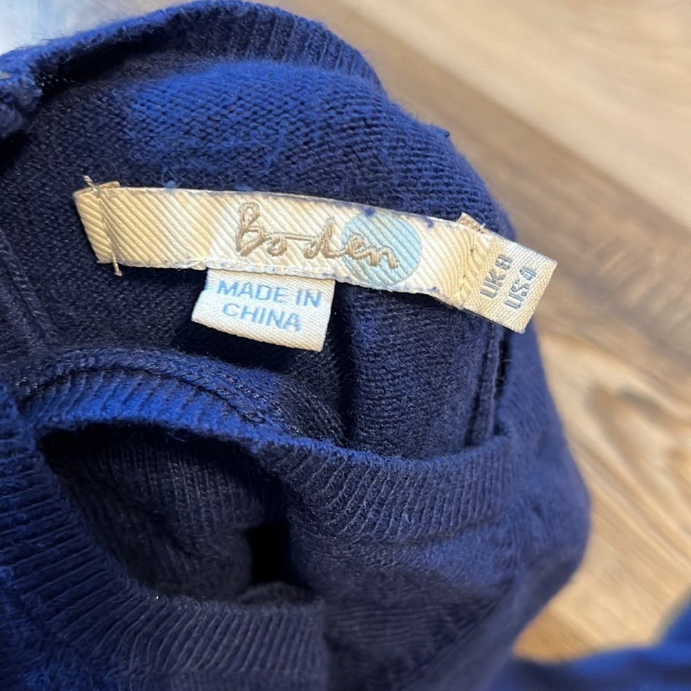 Boden button back blue sweater - Picture 4 of 5